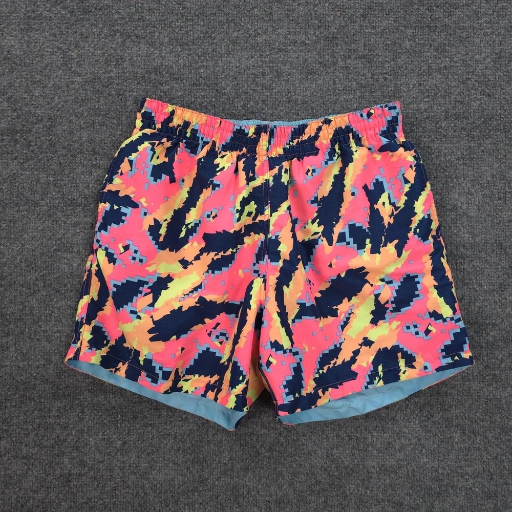 Chubbies Shorts Mens S Multicolor Reversible Swim Trunks Neon Geometric Retro